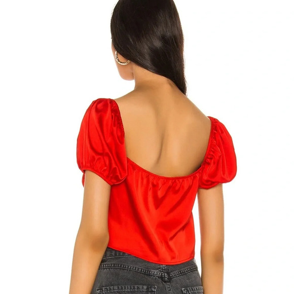 Superdown Lesley Tie Front Top in Red XS - Picture 4 of 12